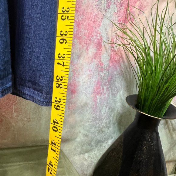 📌Terra & Sky Denim Dress with Smocked Neckline Wear On or Off Shoulders - Picture 7 of 13